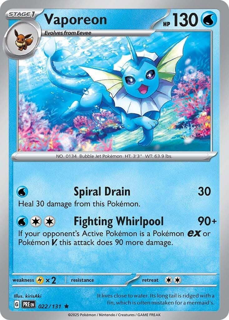 Image for Vaporeon (022/131) (SV: Prismatic Evolutions) - Pokemon