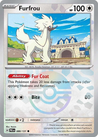 Image for Furfrou (Poke Ball Pattern) (088/131) (SV: Prismatic Evolutions) - Pokemon