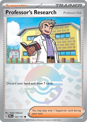 Image for Professor's Research [Professor Oak] (Poke Ball Pattern) (122/131) (SV: Prismatic Evolutions) - Pokemon