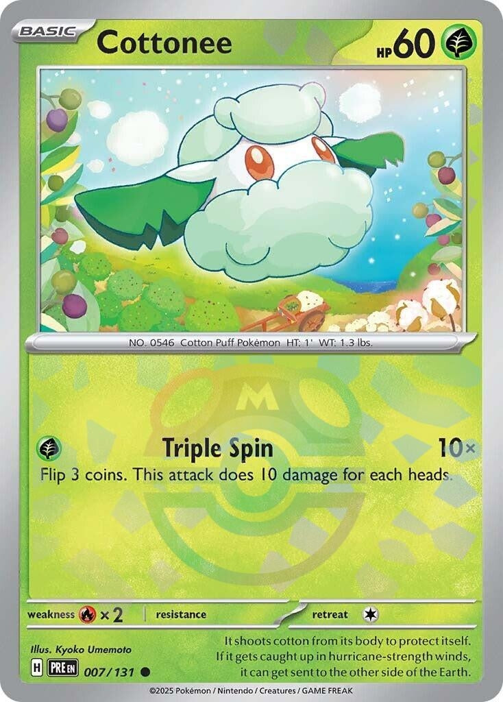 Image for Cottonee (Master Ball Pattern) (007/131) (SV: Prismatic Evolutions) - Pokemon