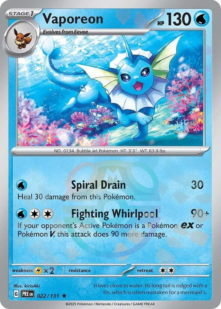 Image for Vaporeon (Master Ball Pattern) (022/131) (SV: Prismatic Evolutions) - Pokemon