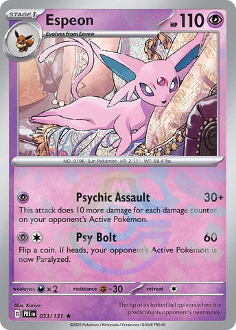 Image for Espeon (Master Ball Pattern) (033/131) (SV: Prismatic Evolutions) - Pokemon