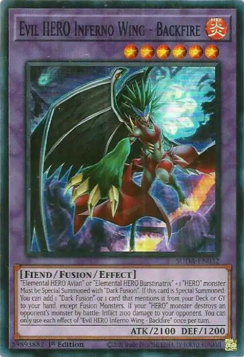 Image for Evil HERO Inferno Wing - Backfire (SUDA-EN032) (Supreme Darkness) - YuGiOh