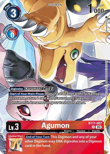 Image for Agumon (Omnimon Binder Set) (BT17-007 R) (Secret Crisis) (BT-17) - Digimon Card Game