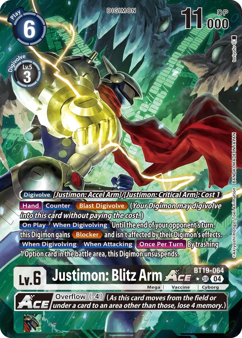 Image for Justimon: Blitz Arm ACE (Alternate Art) (BT19-064 SR) [BT19-20]