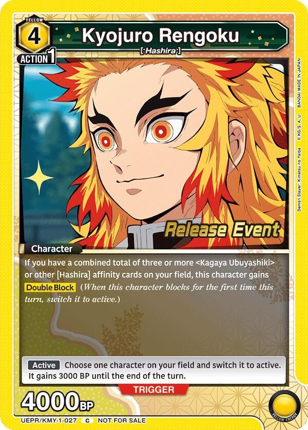 Image for Kyojuro Rengoku (027) (UEPR/KMY-1-027) [UE05BT: Demon Slayer: Kimetsu no Yaiba Release Event Cards]