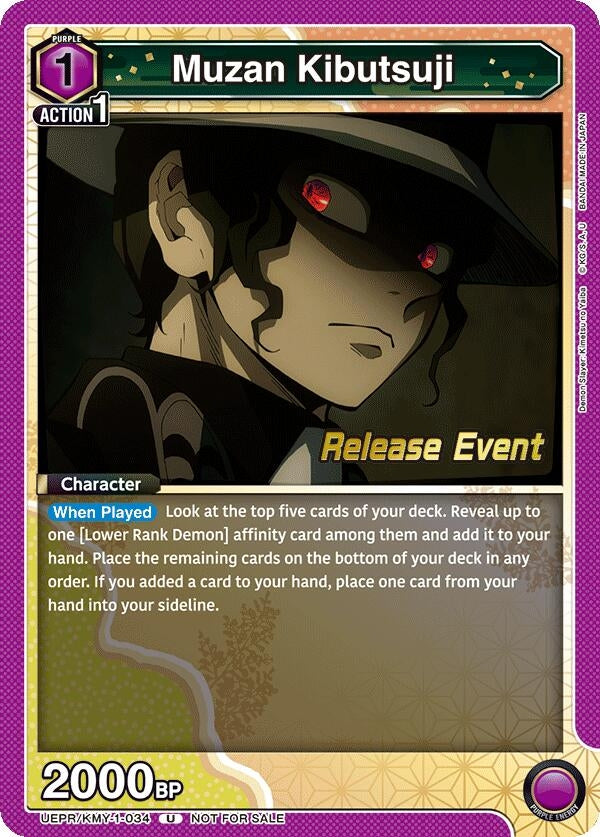 Image for Muzan Kibutsuji (034) (UEPR/KMY-1-034) [UE05BT: Demon Slayer: Kimetsu no Yaiba Release Event Cards]