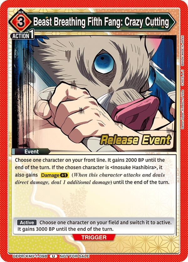 Image for Beast Breathing Fifth Fang: Crazy Cutting (UEPR/KMY-1-098) [UE05BT: Demon Slayer: Kimetsu no Yaiba Release Event Cards]