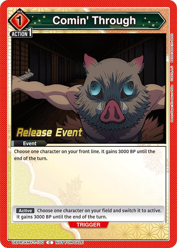 Image for Comin' Through (UEPR/KMY-1-100) [UE05BT: Demon Slayer: Kimetsu no Yaiba Release Event Cards]