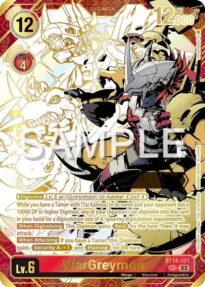Image for WarGreymon (Rare Pull) (BT14-101 SEC) [BT19-20]