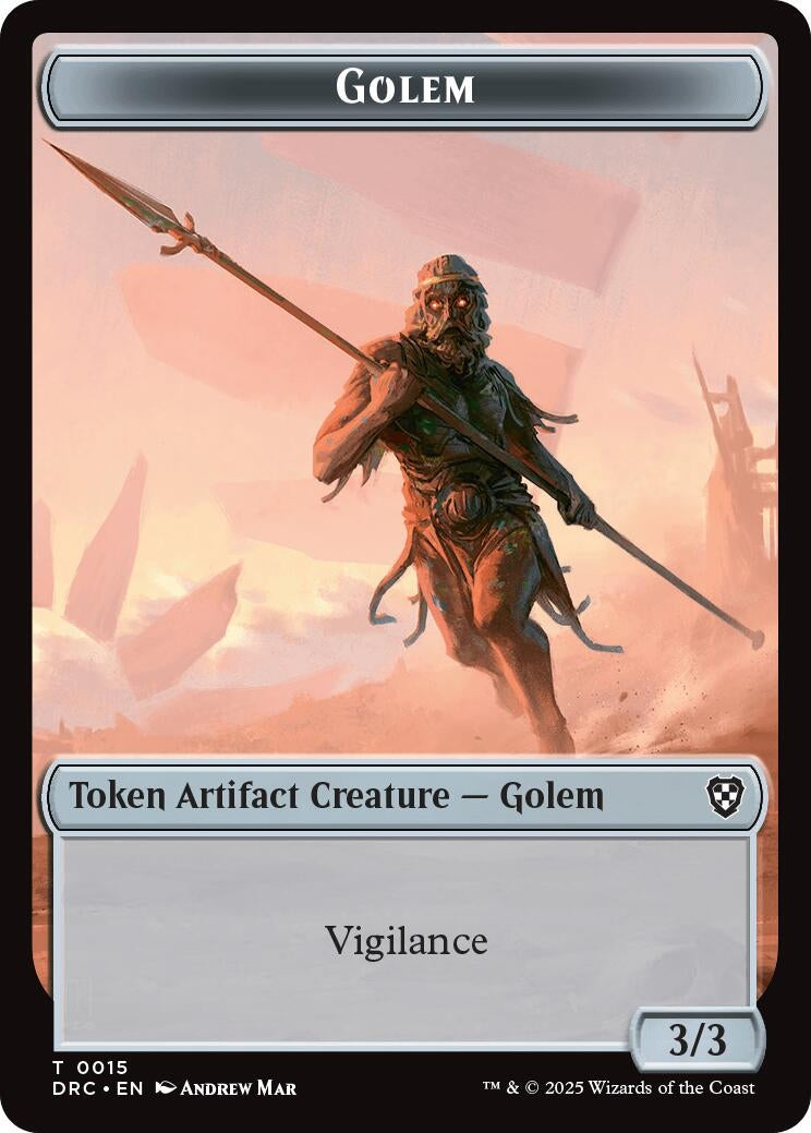 Image for Golem (0015) // Thopter (0009) Double-Sided Token (15 // 9) (DRC)