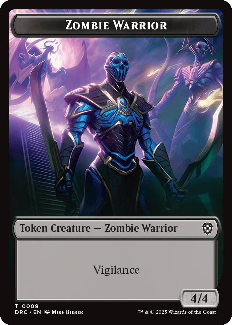 Image for Zombie Warrior // Zombie (0003) Double-Sided Token (9 // 3) (DRC)