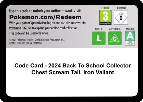 Image for Code Card - Back-to-School 2024 Collector Chest (Miscellaneous Cards & Products) - Pokemon