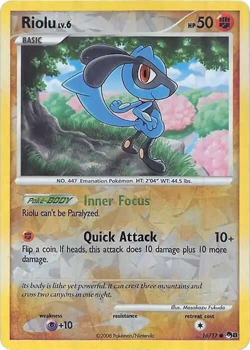 Image for Riolu (Cracked Ice Holo) (016/017) (Miscellaneous Cards & Products) - Pokemon