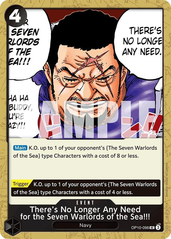 Image for There's No Longer Any Need for the Seven Warlords of the Sea!!! (OP10-096) [Royal Blood]