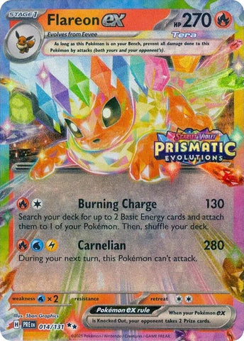 Image for Flareon ex - 014/131 (Prismatic Evolutions Stamp) (014/131) (Miscellaneous Cards & Products) - Pokemon