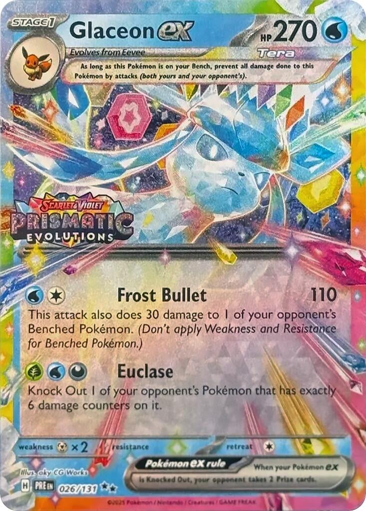 Image for Glaceon ex - 026/131 (Prismatic Evolutions Stamp) (026/131) (Miscellaneous Cards & Products) - Pokemon