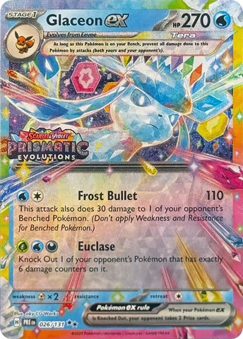 Image for Glaceon ex - 026/131 (Prismatic Evolutions Stamp) (026/131) (Miscellaneous Cards & Products) - Pokemon