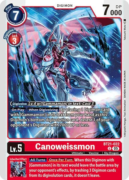 Image for Canoweissmon (BT21-022 U) (World Convergence) (BT-21) - Digimon Card Game