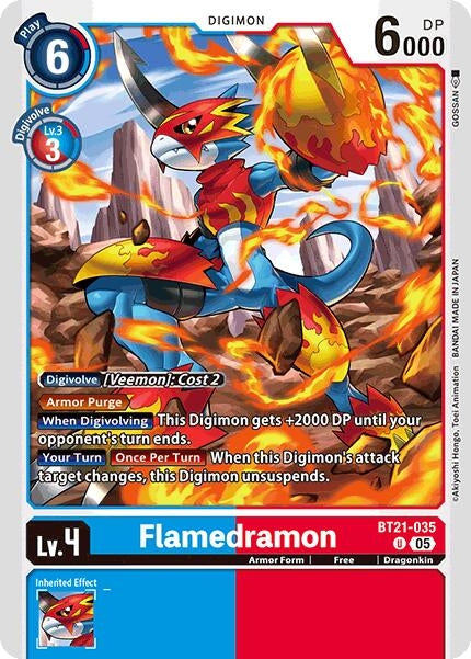 Image for Flamedramon (BT21-035 U) (World Convergence) (BT-21) - Digimon Card Game
