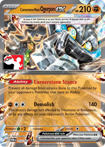 Image for Cornerstone Mask Ogerpon ex (112/167) (Prize Pack Series Cards) - Pokemon