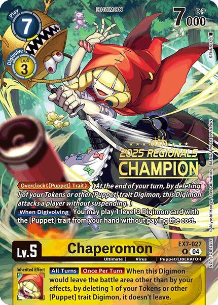 Image for Chaperomon (2025 Regionals Champion) (EX7-027 R)