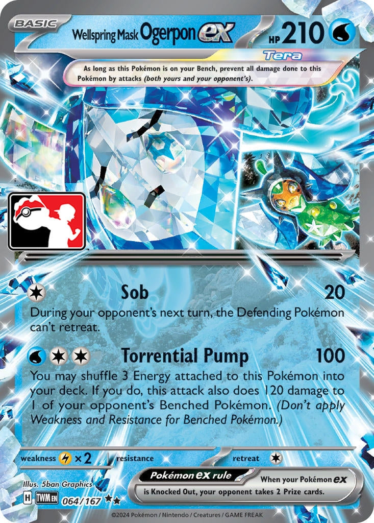 Image for Wellspring Mask Ogerpon ex (064/167) (Prize Pack Series Cards) - Pokemon