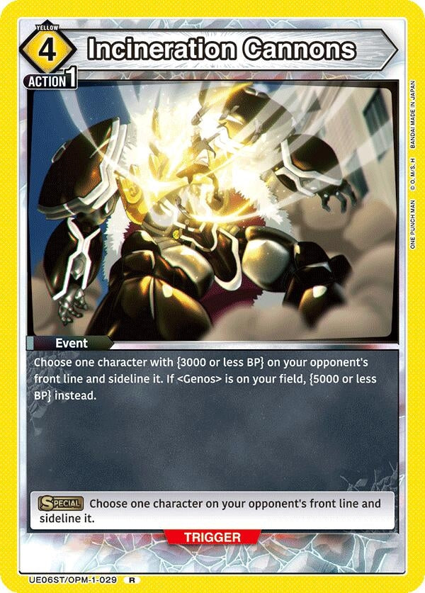 Image for Incineration Cannons (UE06ST/OPM-1-029) [UE06ST: One Punch Man Starter Deck]