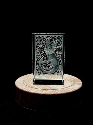 Vaporeon Floral 3D Crystal Engraving – Pokémon Laser Crystal Display