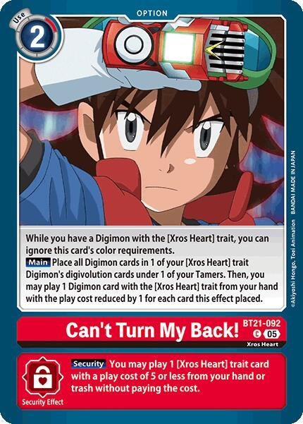 Image for Can't Turn My Back! (BT21-092 C) (World Convergence) (BT-21) - Digimon Card Game