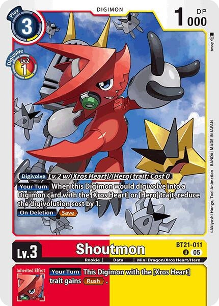 Image for Shoutmon (BT21-011 U) (World Convergence) (BT-21) - Digimon Card Game
