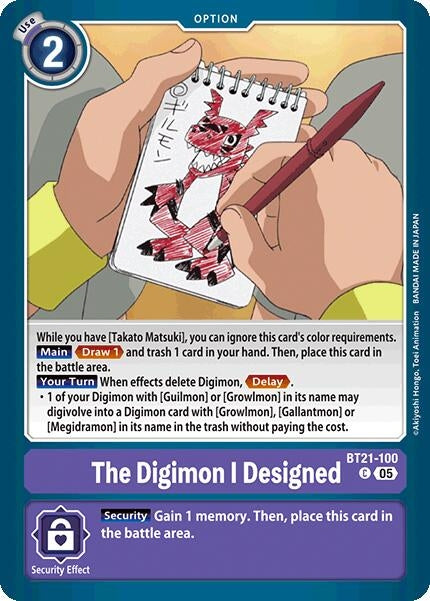 Image for The Digimon I Designed (BT21-100 C) (World Convergence) (BT-21) - Digimon Card Game