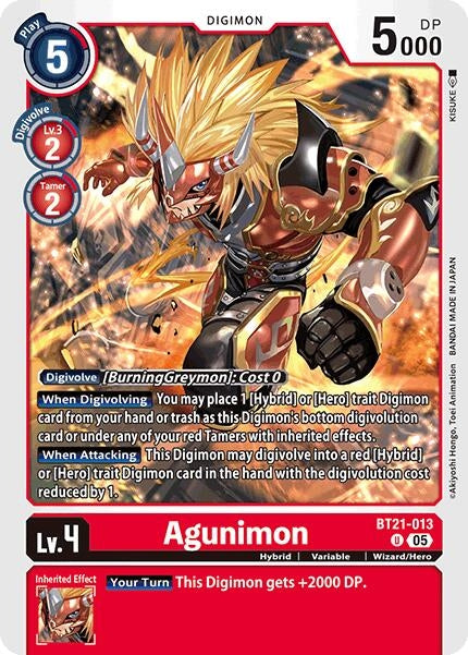 Image for Agunimon (BT21-013 U) (World Convergence) (BT-21) - Digimon Card Game