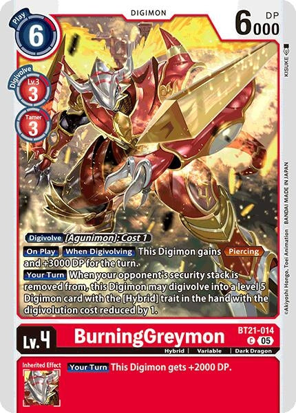 Image for BurningGreymon (BT21-014 C) (World Convergence) (BT-21) - Digimon Card Game