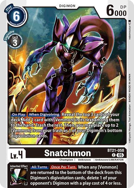 Image for Snatchmon (BT21-058 C) (World Convergence) (BT-21) - Digimon Card Game