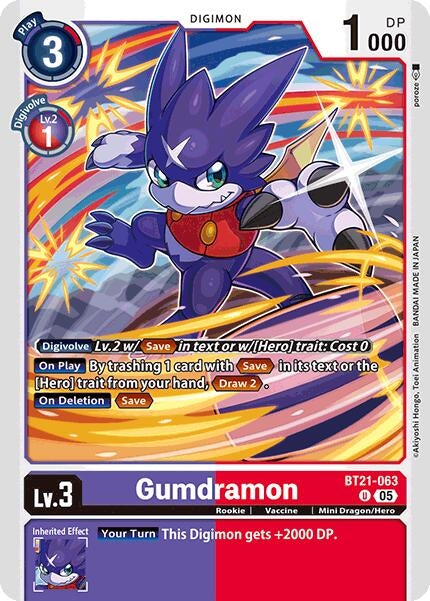 Image for Gumdramon (BT21-063 U) (World Convergence) (BT-21) - Digimon Card Game