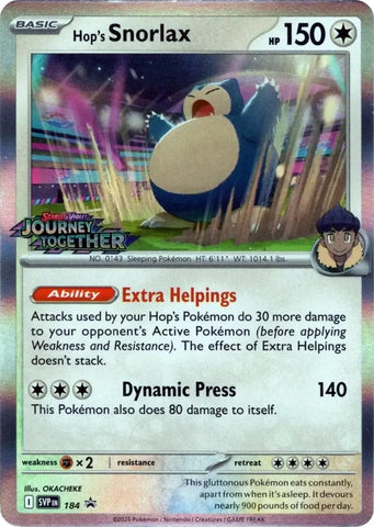 Image for Hop's Snorlax - 184 (Prerelease) (184) (SV: Scarlet & Violet Promo Cards) - Pokemon