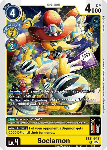 Image for Sociamon (BT21-043 C) (World Convergence) (BT-21) - Digimon Card Game