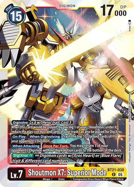 Image for Shoutmon X7: Superior Mode (BT21-030 R) (World Convergence) (BT-21) - Digimon Card Game