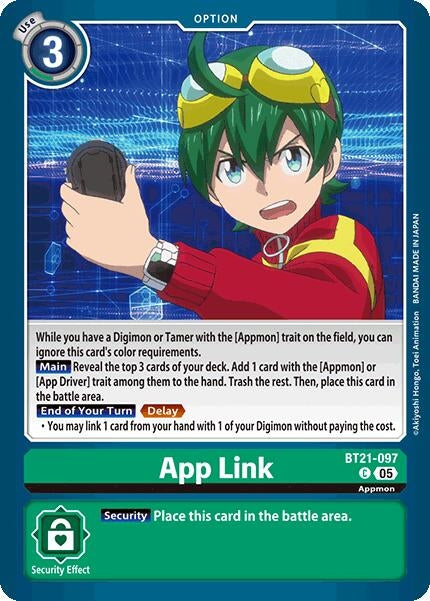 Image for App Link (BT21-097 C) (World Convergence) (BT-21) - Digimon Card Game