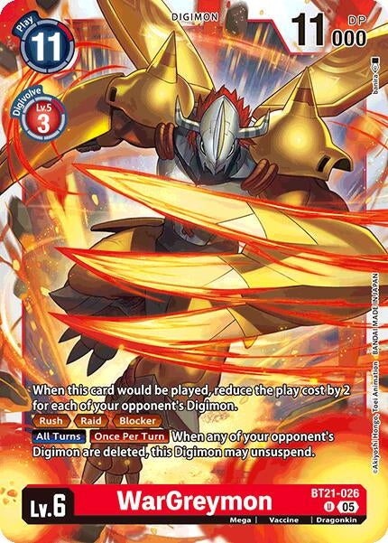Image for WarGreymon (BT21-026 U) (World Convergence) (BT-21) - Digimon Card Game