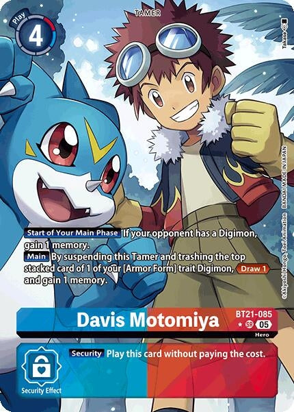 Image for Davis Motomiya (Alternate Art) (BT21-085 SR) (World Convergence) (BT-21) - Digimon Card Game