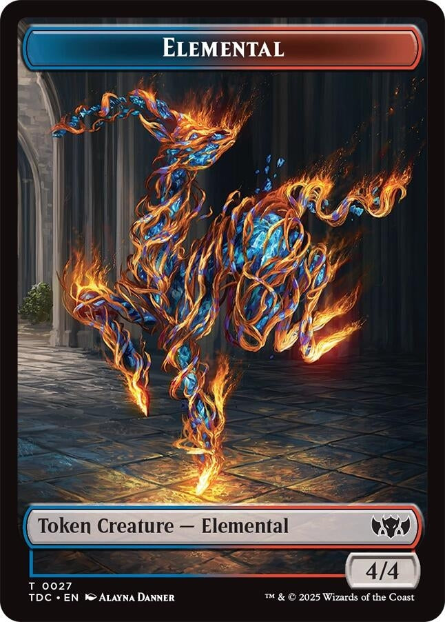 Elemental (0027) // Monk Double-Sided Token (27 // 3) (Commander: Tarkir: Dragonstorm)