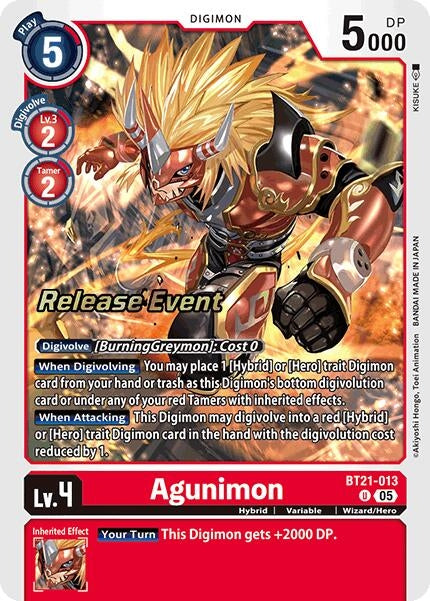 Image for Agunimon (BT21-013 U) (BT21_PR) - Digimon Card Game