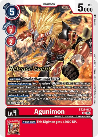 Image for Agunimon (BT21-013 U) (BT21_PR) - Digimon Card Game