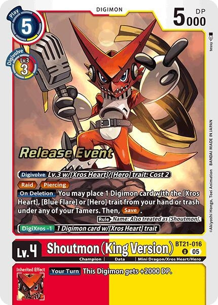 Image for Shoutmon (King Version) (BT21-016 U) (BT21_PR) - Digimon Card Game