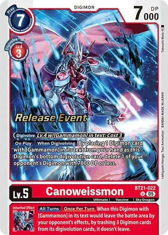 Image for Canoweissmon (BT21-022 U) (BT21_PR) - Digimon Card Game