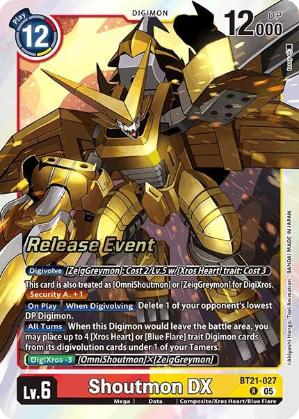 Image for Shoutmon DX (BT21-027 R) (BT21_PR) - Digimon Card Game