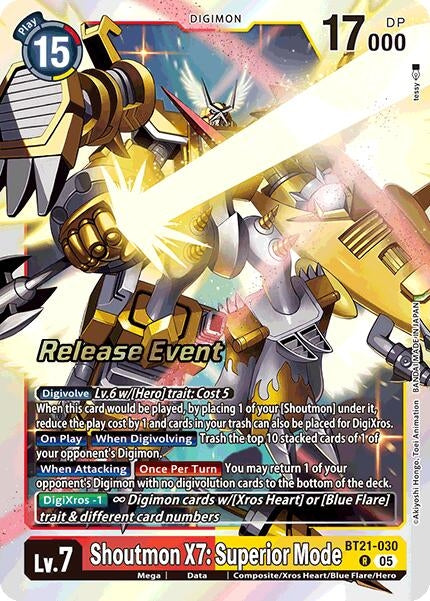 Image for Shoutmon X7: Superior Mode (BT21-030 R) (BT21_PR) - Digimon Card Game