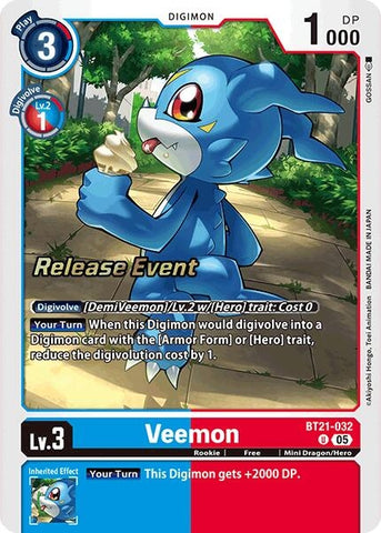 Image for Veemon (BT21-032 U) (BT21_PR) - Digimon Card Game